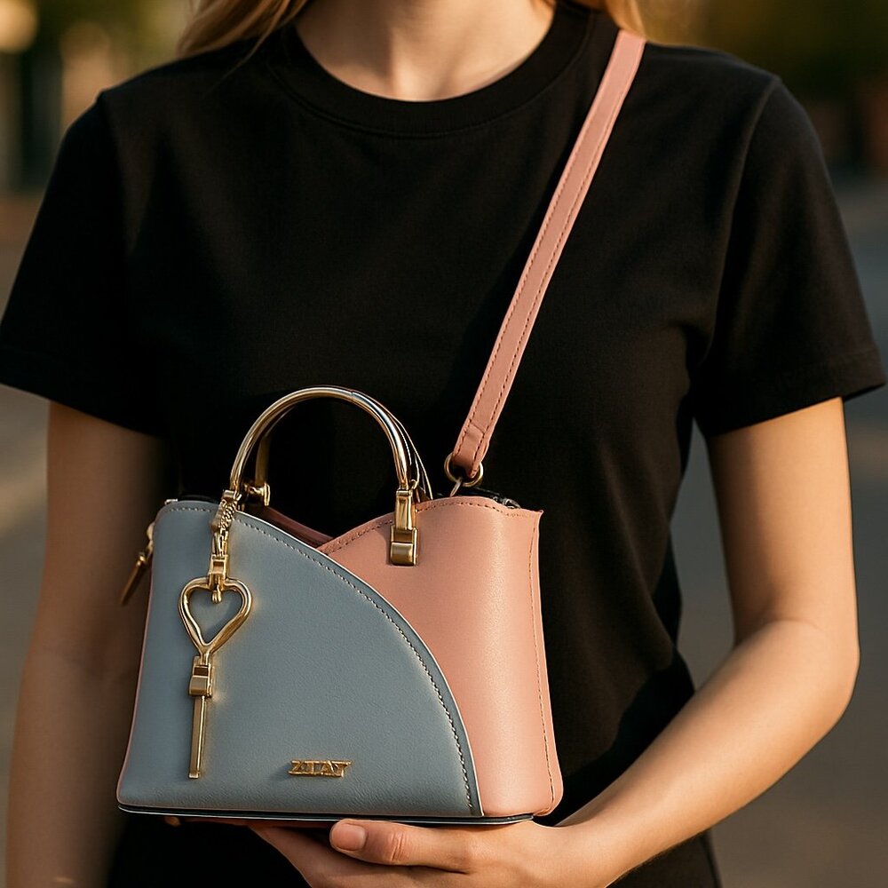 (10)Shoulder bag womens blue and pink color‎